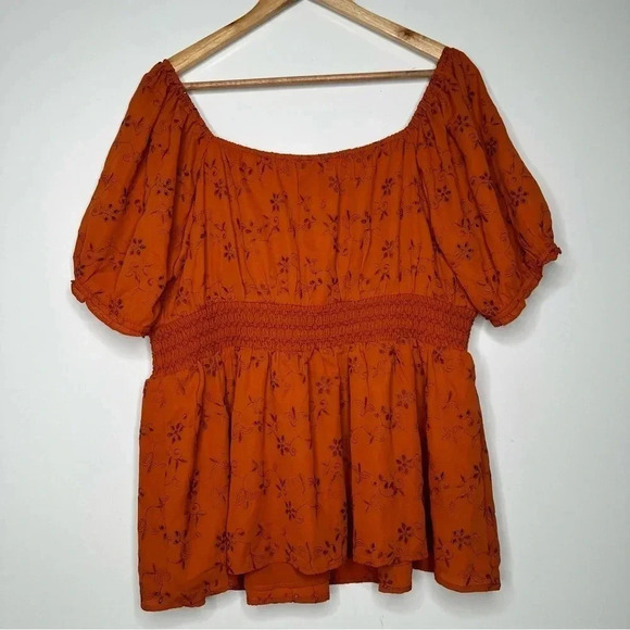 Torrid Orange Floral Peplum Top - Picture 7 of 9